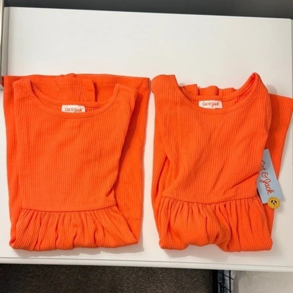 Cat & Jack Bright Coral Casual Dress‎ 2-Pack NWT